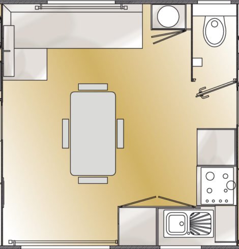 Plan du Mobil-home Prestige 2 chambres